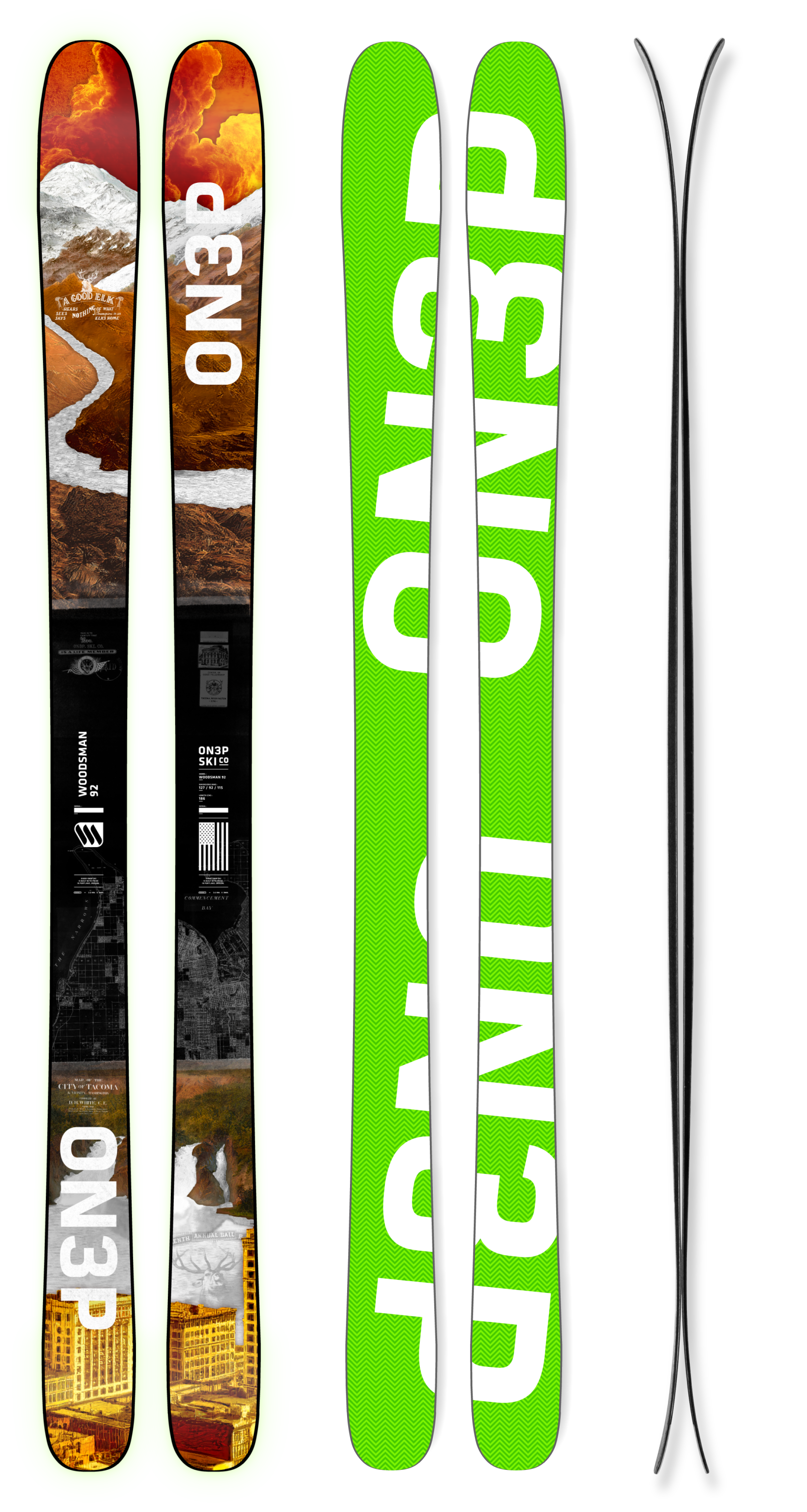 2025 ON3P - WOODSMAN 92 - Directional All Mountain Skis – ON3P Skis