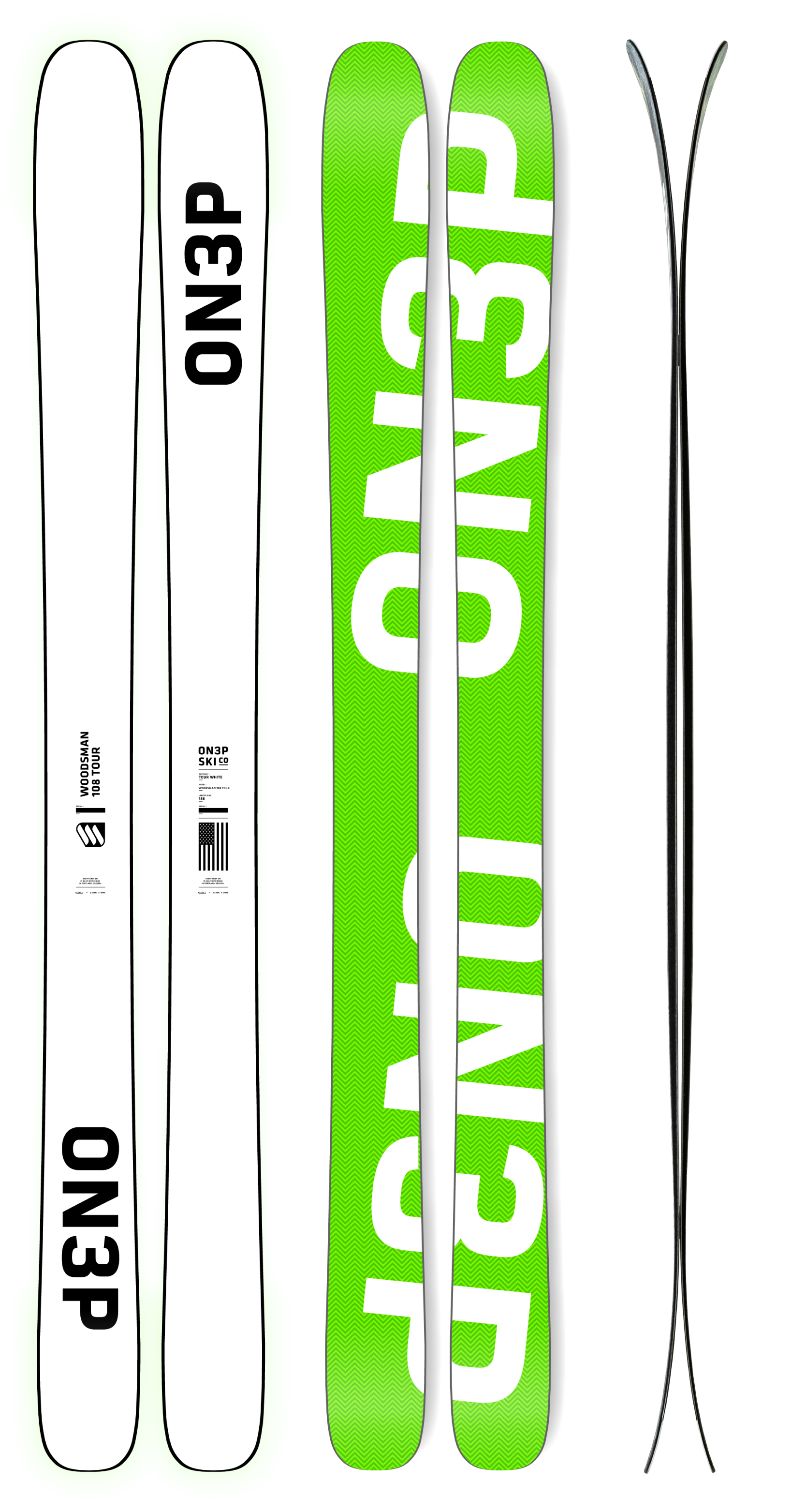 2024 ON3P - WOODSMAN 108 TOUR - All Mountain Touring Skis – ON3P Skis